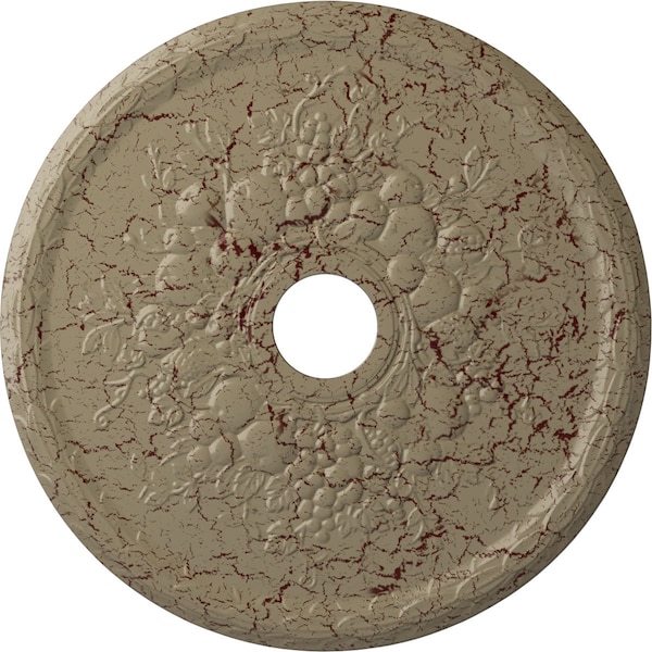 Ekena Millwork Grape Ceiling Medallion (Canopies up to 3 5/8"), 22 5/8"OD x 3 5/8"ID x 5/8"P, Gobi Desert Crackle CM22GRGDC - main